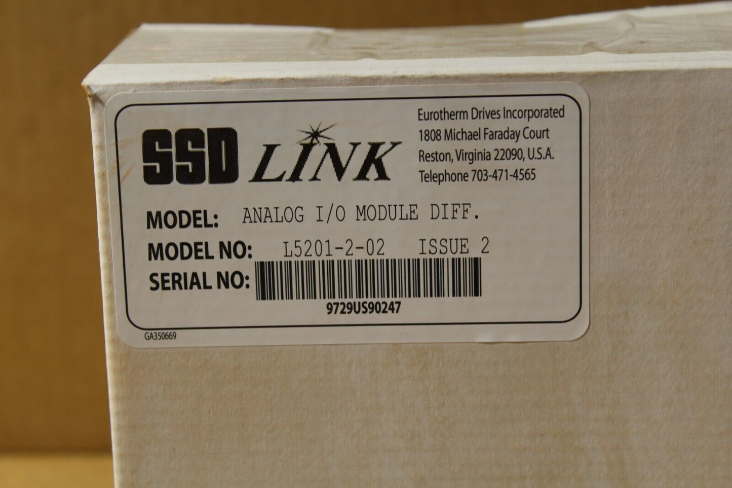 SSD Link Eurotherm Drive L5201-2-02 Analog I/O Power Module