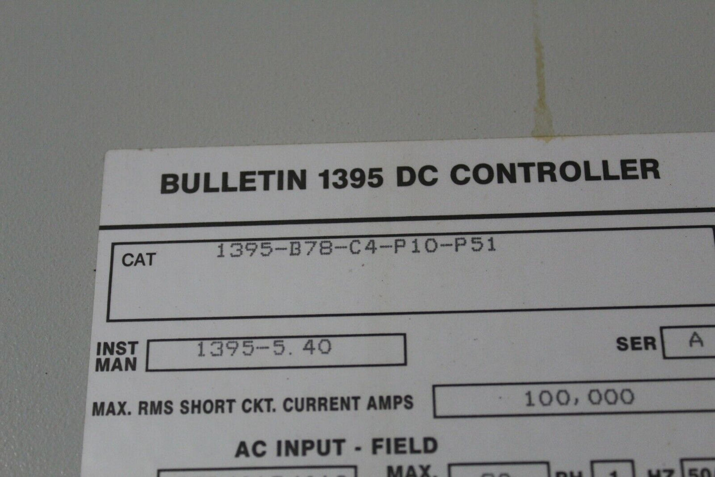 Allen Bradley 1395-B78-C4-P10-P51 Drive