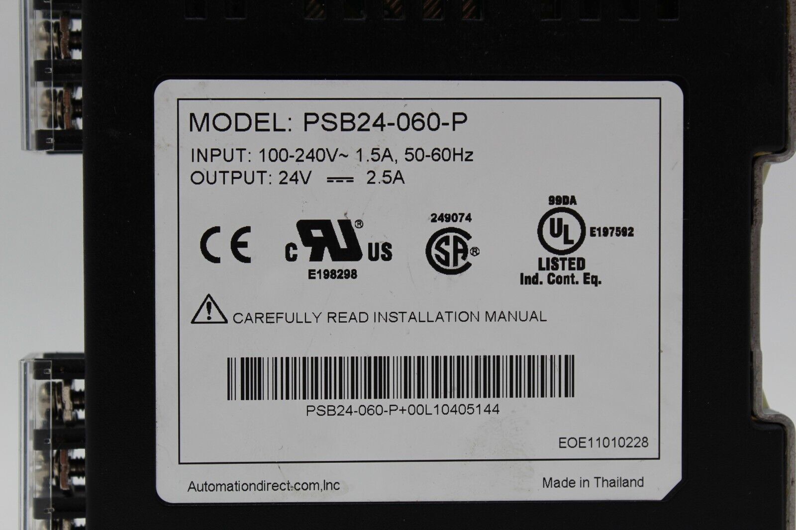 Automation Direct RHINO PSB24-060-P Industrial Power Supply