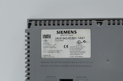 Siemens 6AV6643-0CB01-1AX1 Simatic MP 277 8" Operator Interface Panel READ 5