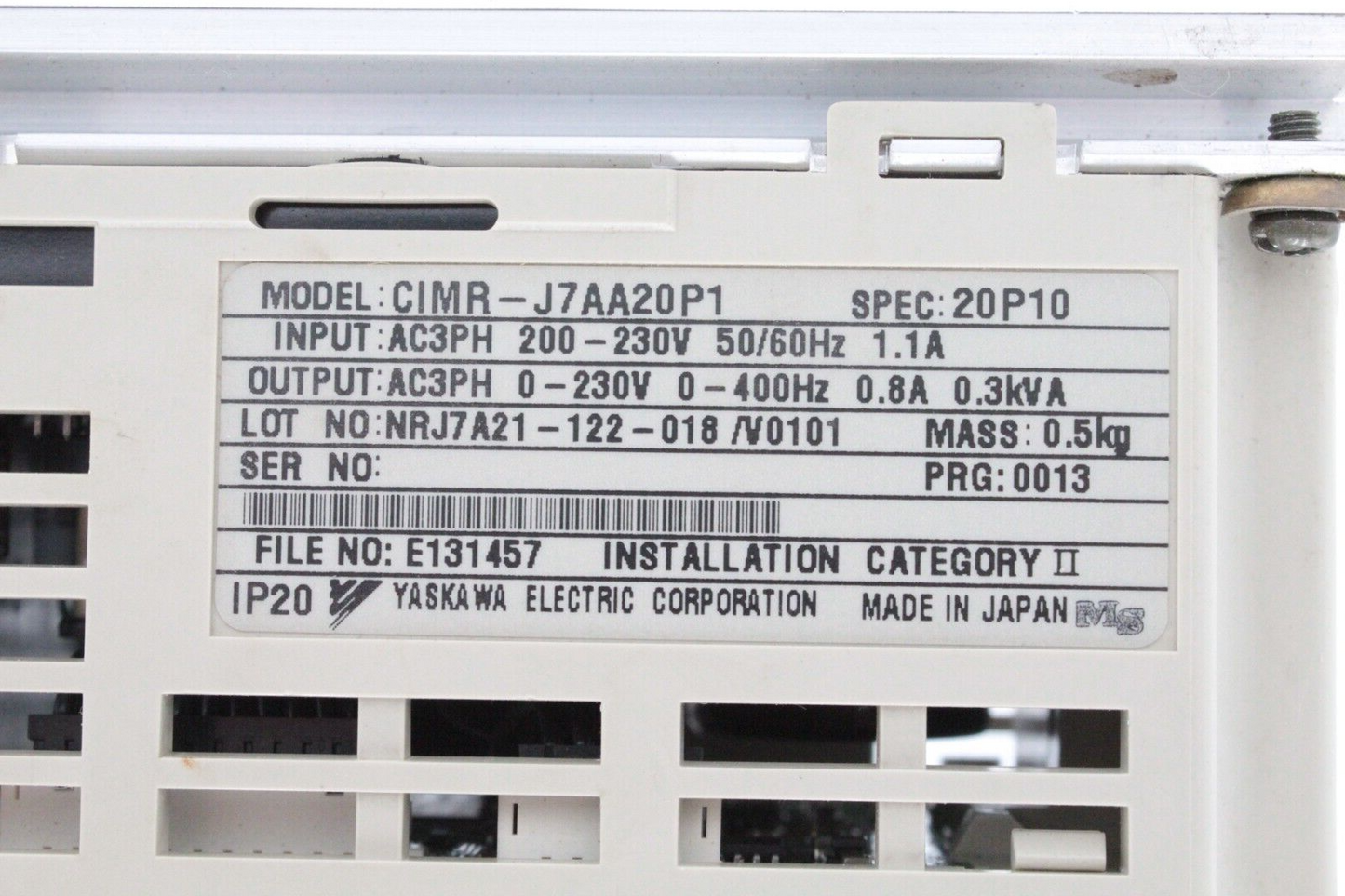Yaskawa Electric CIMR-J7AA20P1 VS Mini J7 Inverter Drive