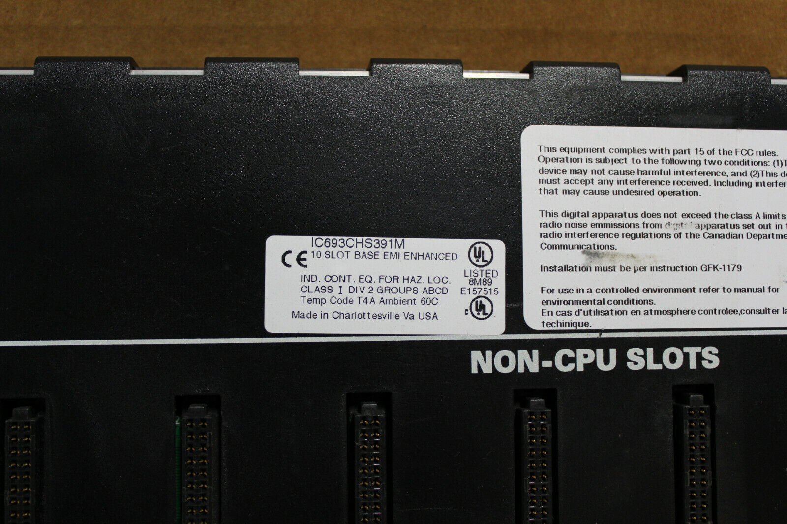 GE Fanuc IC693CHS391M 10 Slot Base EMI