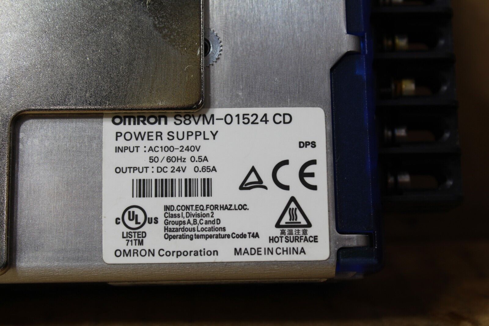 Omron S8VM-01524 CD Power Supply