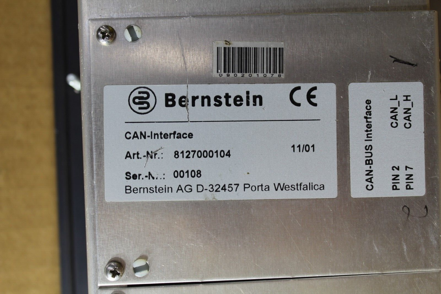 Bernstein BDT-128-CAN 8120000104 Interface Panel