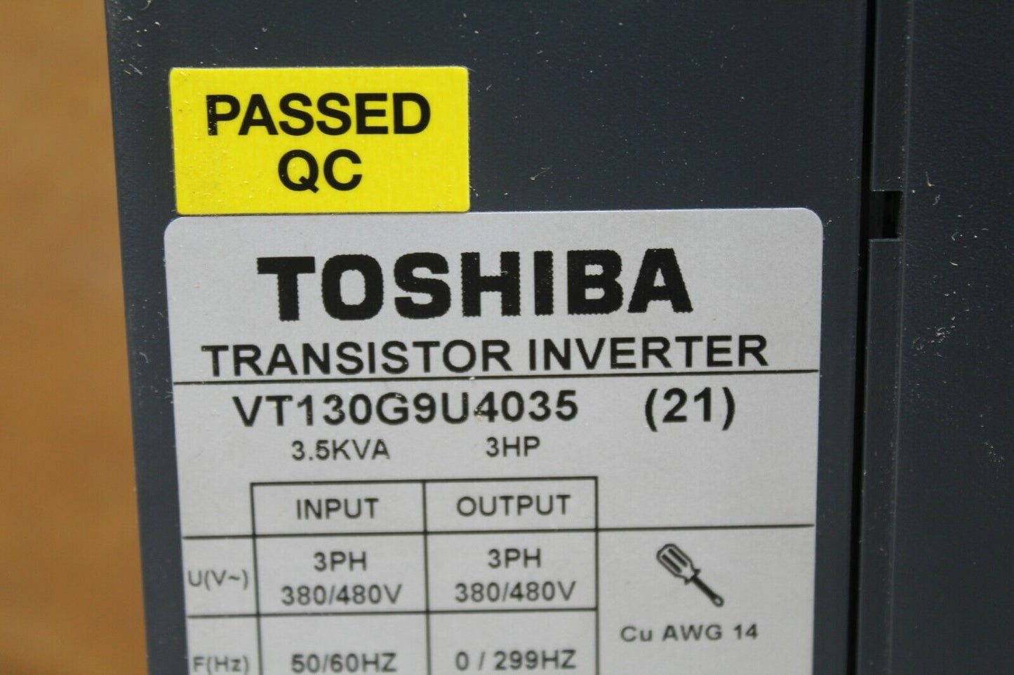Toshiba VT130G9U4035 Transistor Inverter Missing Wire Cover*
