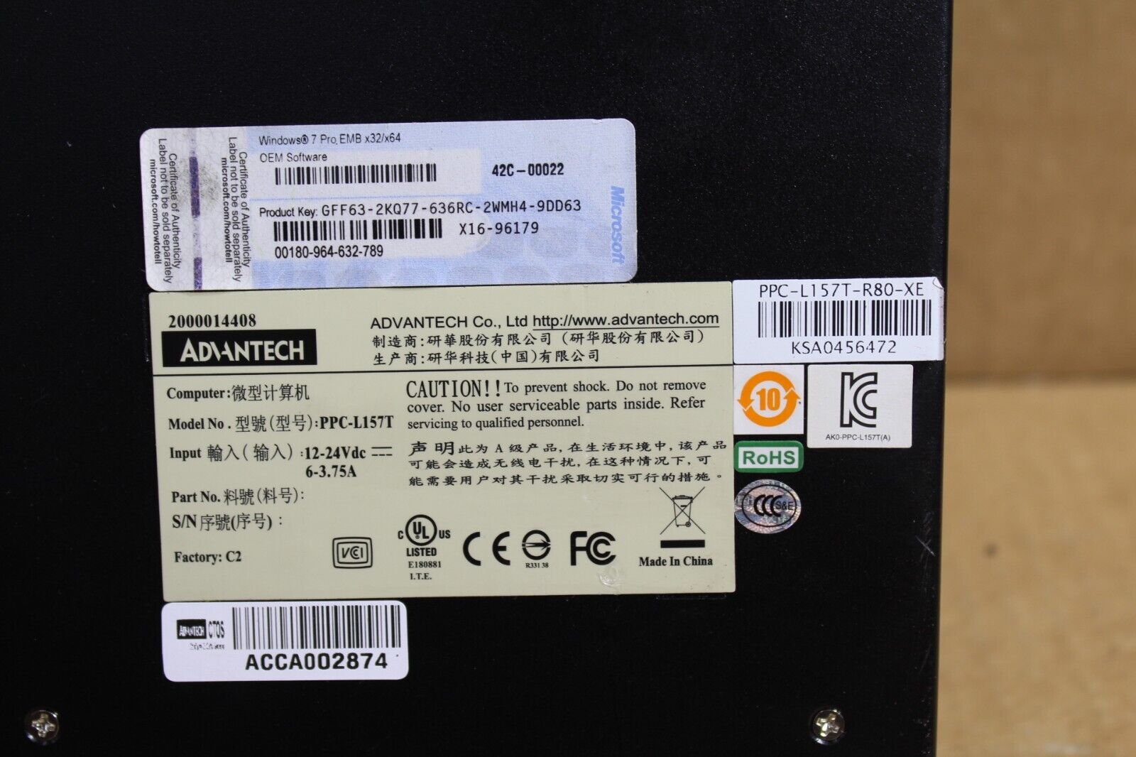 Advantech PPC-L157T-R80-XE Industrial Touch Panel
