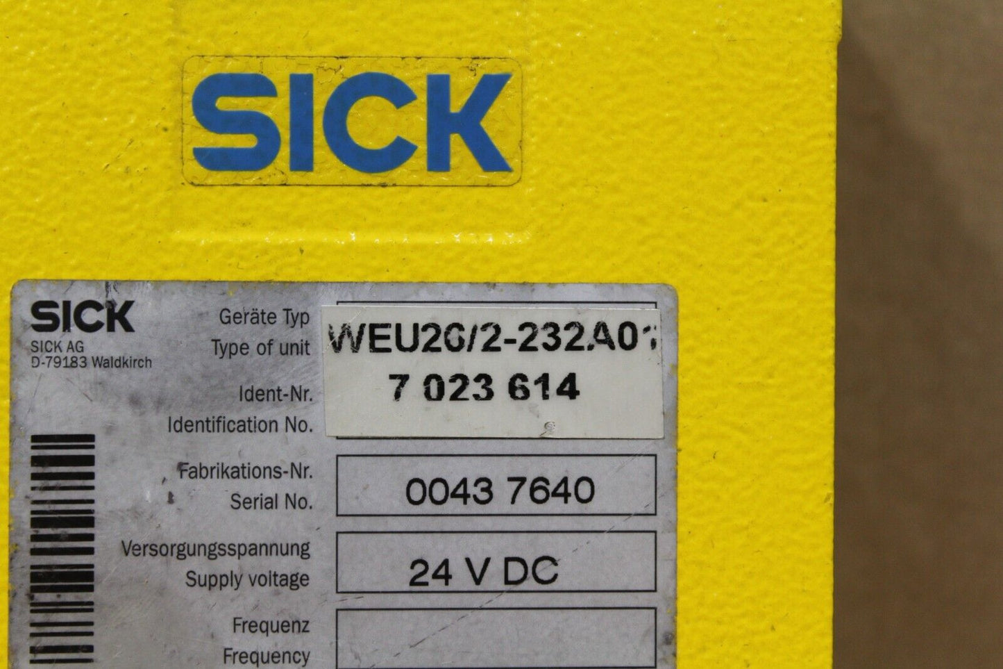 SICK WEU26/2-232A01 PHOTOELECTRIC SAFETY SWITCH