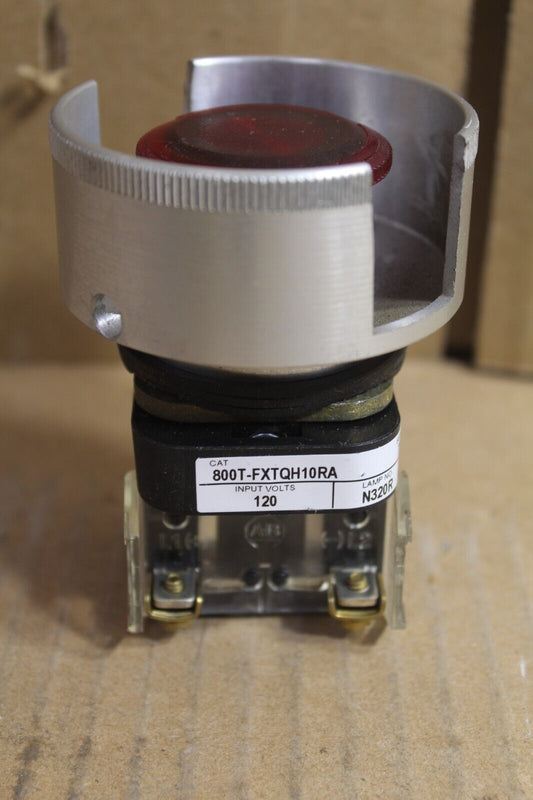 Allen Bradley 800T-FXTQH10RA Red Push Button W/ Protection Bezel