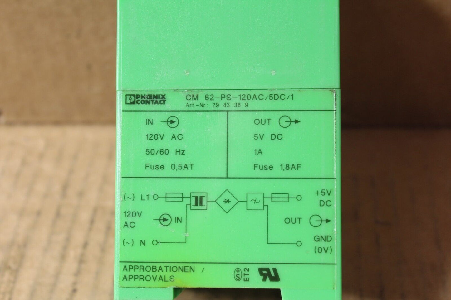 Phoenix Contact CM 62-PS-120AC/5DC/1 Power Supply