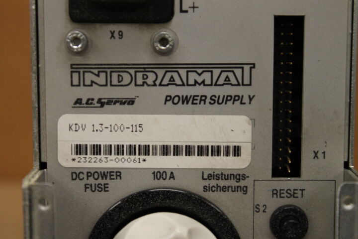 INDRAMAT KDV1.3-100-115 AC SERVO POWER SUPPLY
