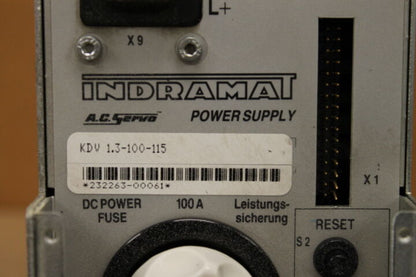 INDRAMAT KDV1.3-100-115 AC SERVO POWER SUPPLY