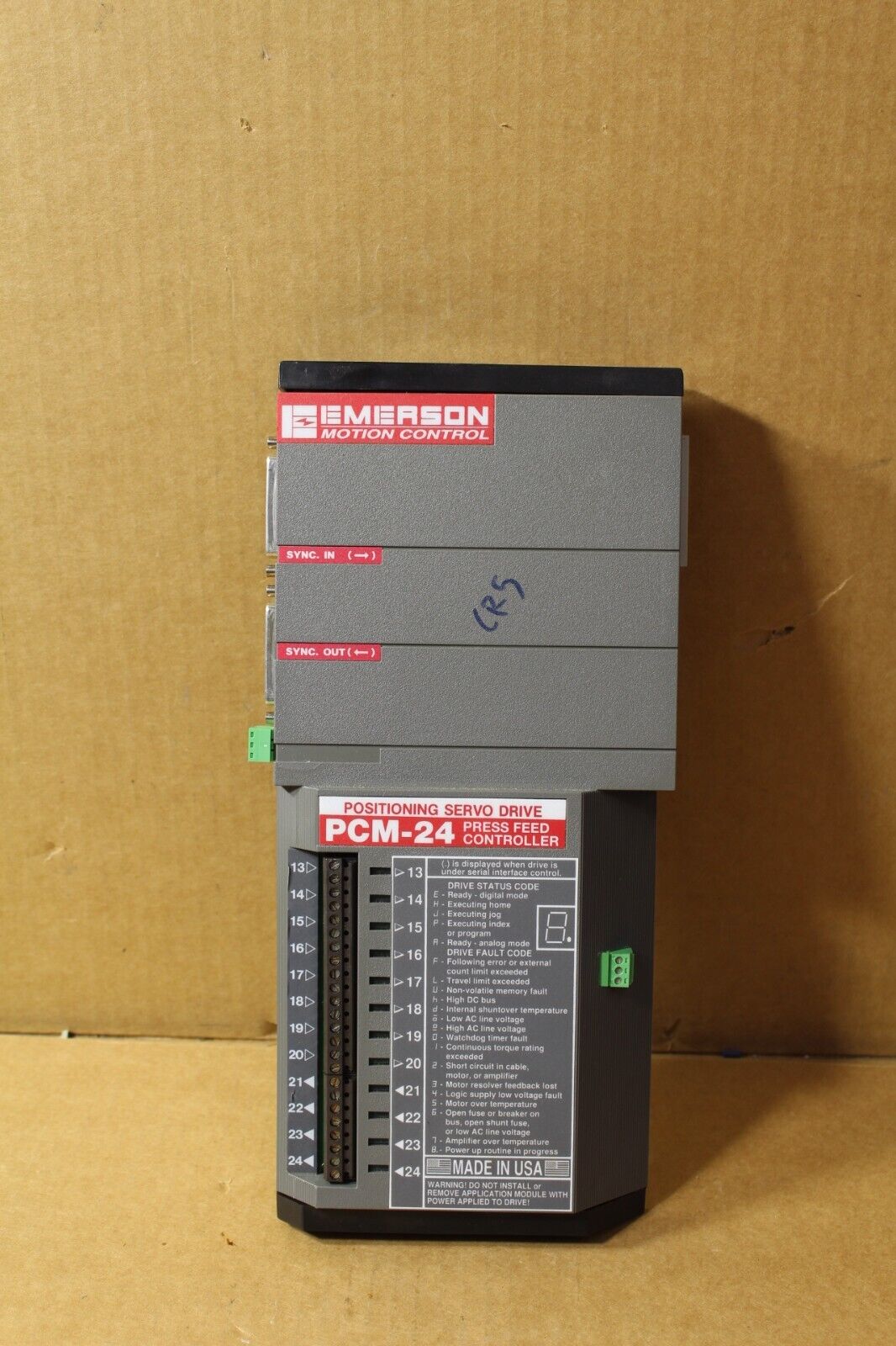 Emerson Motion Control PCM-24 960177-01 Press Feed Controller (Broken Tab)