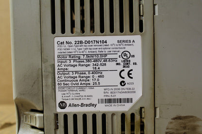 Allen-Bradley 22B-D017N104 PowerFlex 40 Drive