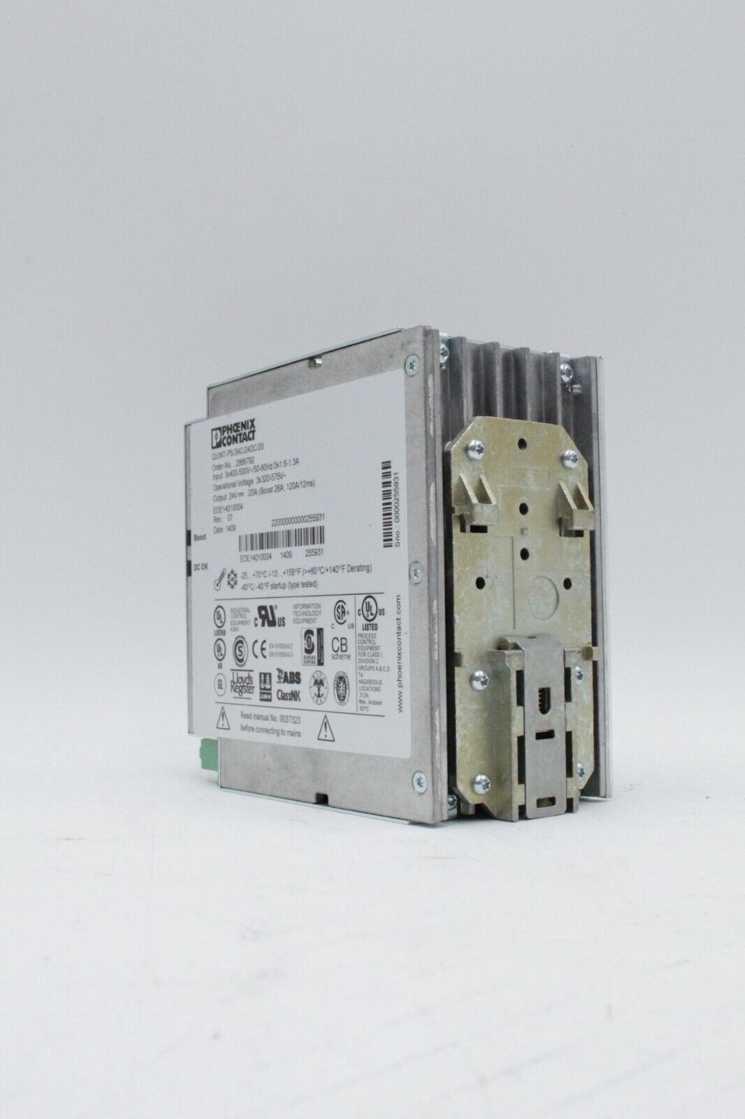 Phoenix Contact QUINT-PS/3AC/24DC/20 Din-Rail Mounted Power Supply