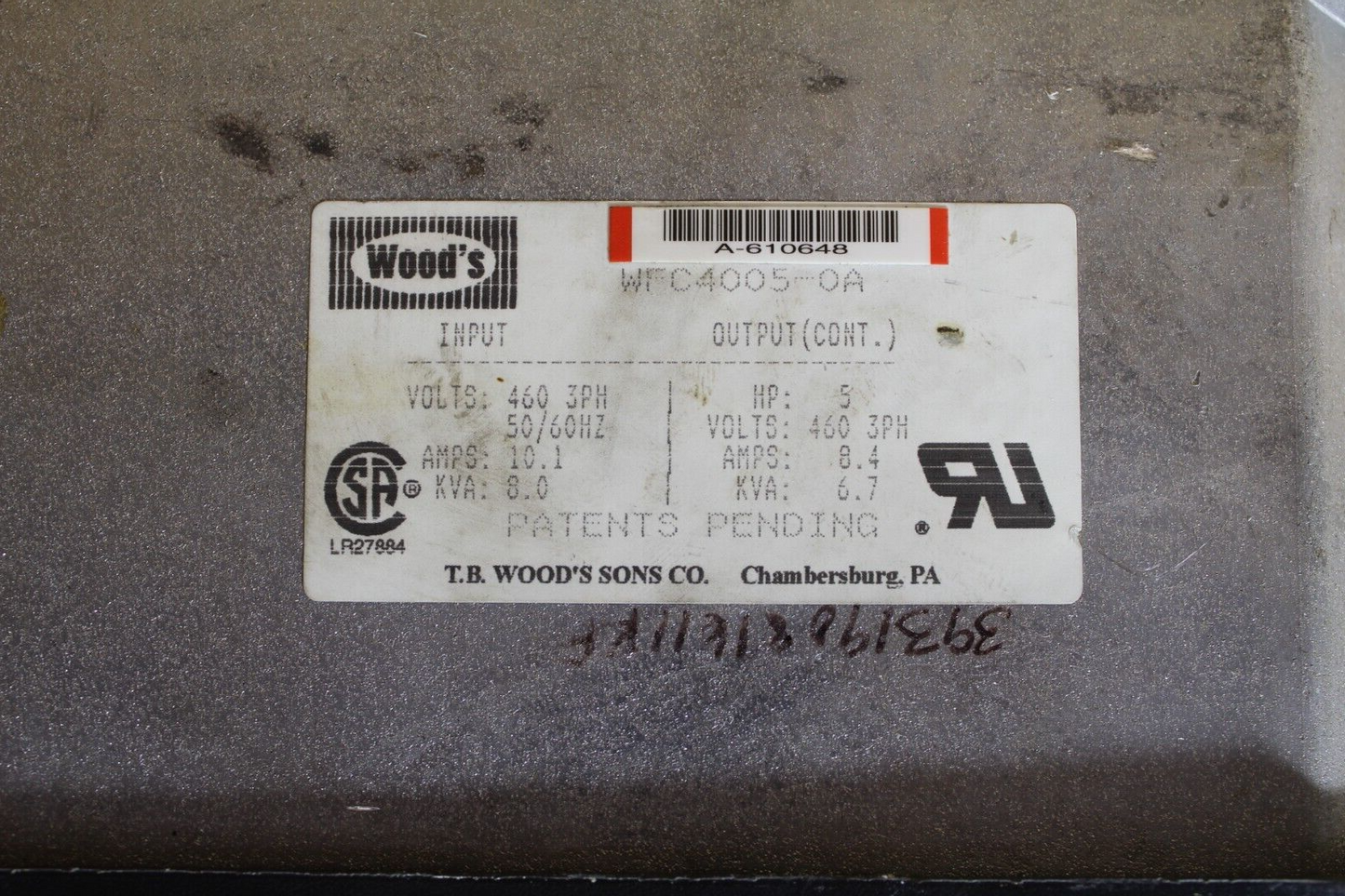 Woods WFC4005-0A E-Trac AC Inverter Drive