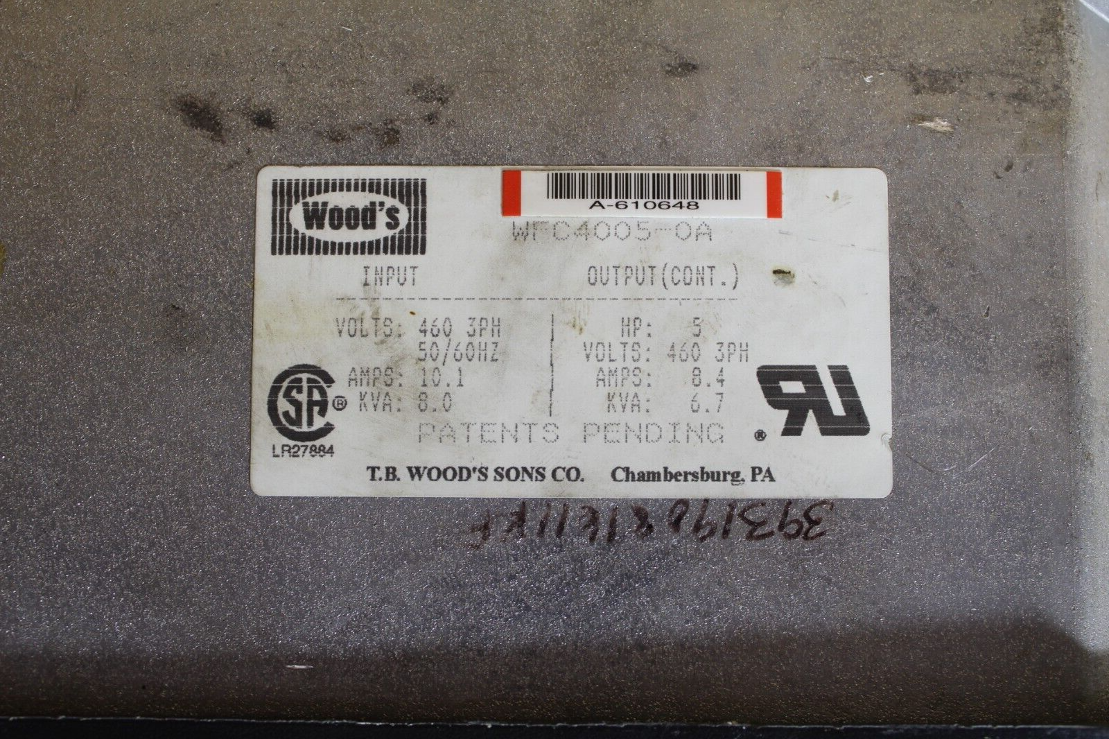 Woods WFC4005-0A E-Trac AC Inverter Drive