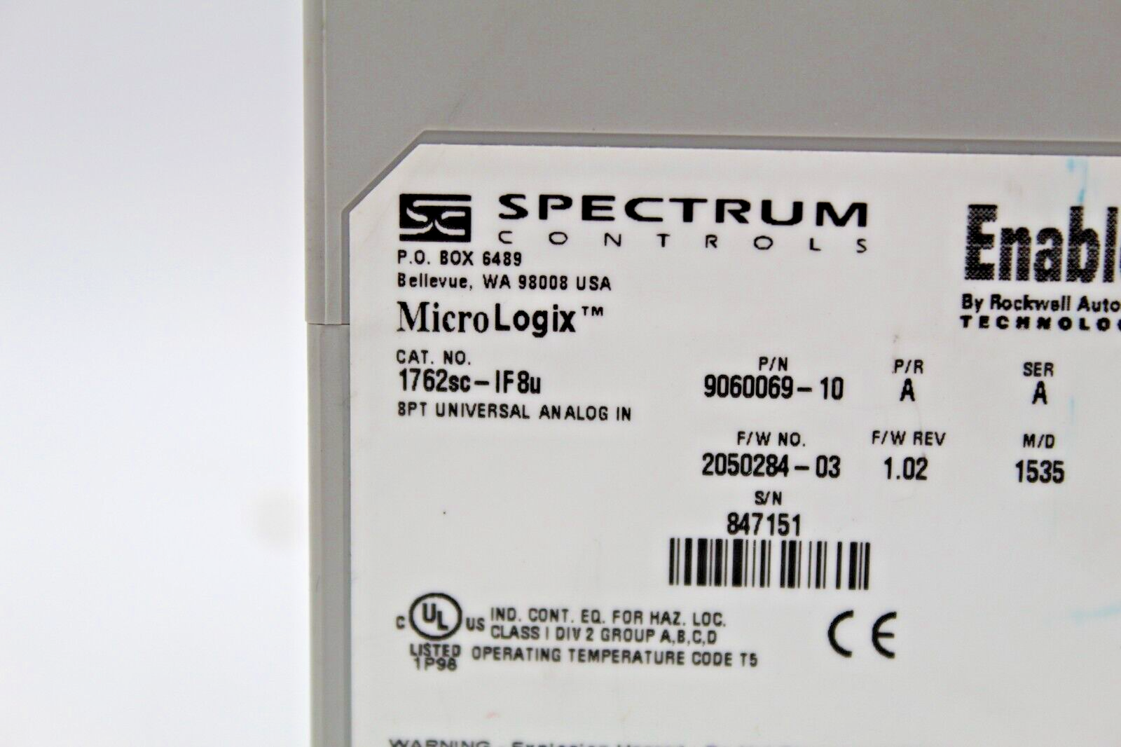 Spectrum Controls 1762sc-IF8u MicroLogix Universal Analog