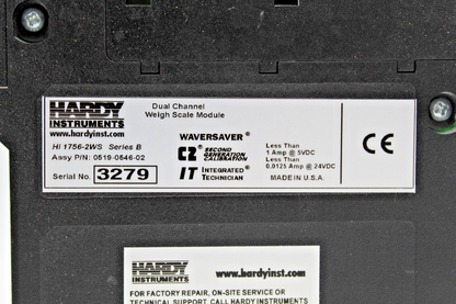 Hardy Instruments 1756-2WS Dual Channel Weigh Scale Module (No Door)
