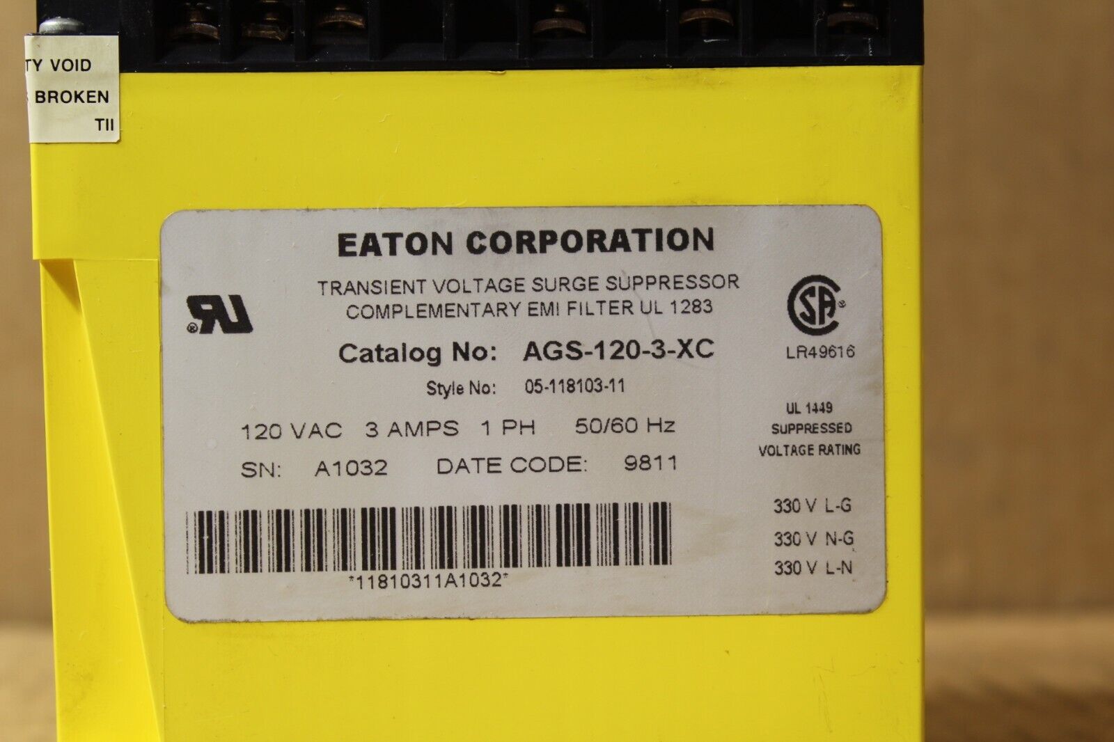 AEGIS AGS-120-3-XC Transient Voltage Surge Suppressor