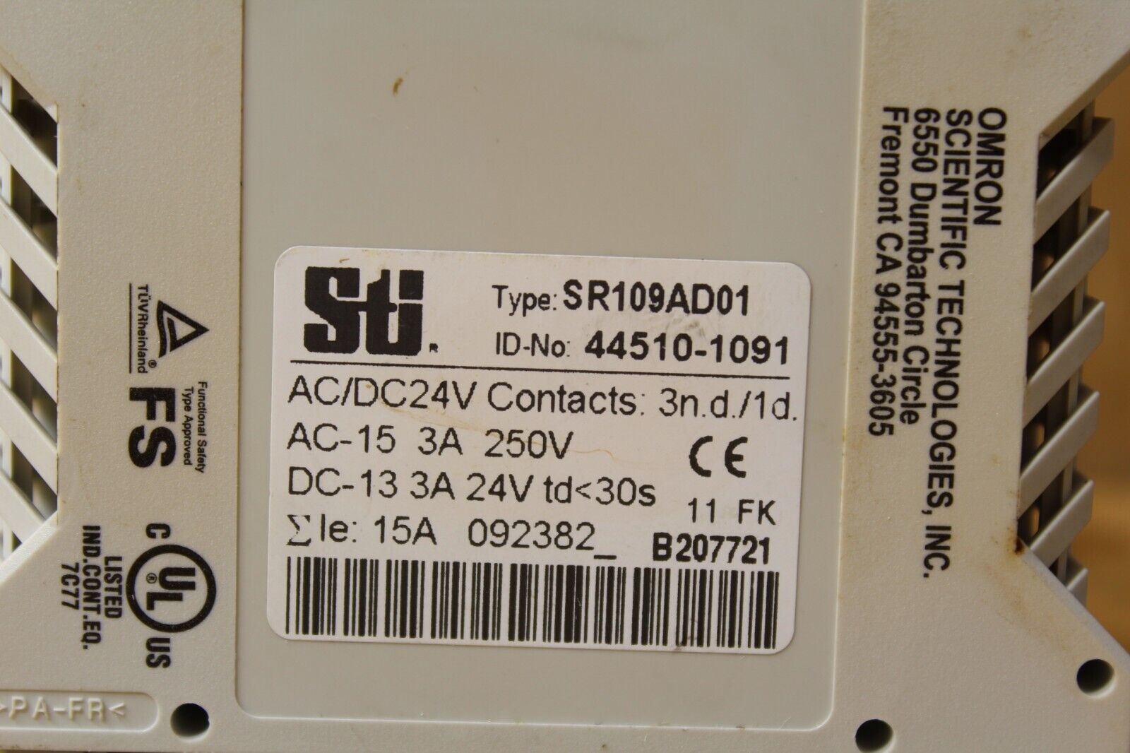 Sti SR109AD01 Safety Relay
