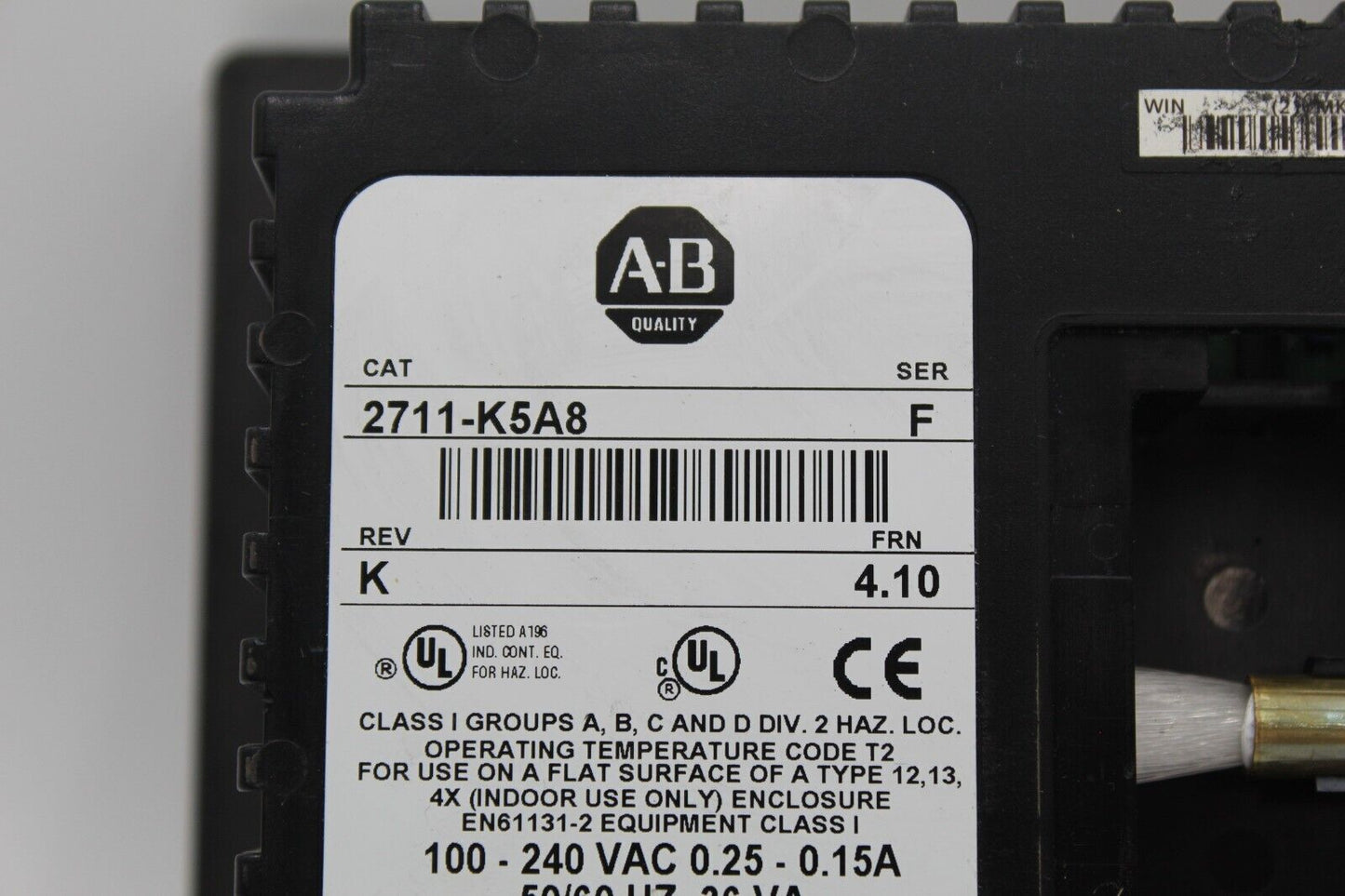 Allen Bradley 2711-K5A8 Ser. F PanelView 550 *no Back Cover + Tape Residue