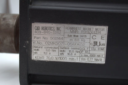 Rexroth Indramat R911261314 Servo Motor 02MKD071-0560652 502144