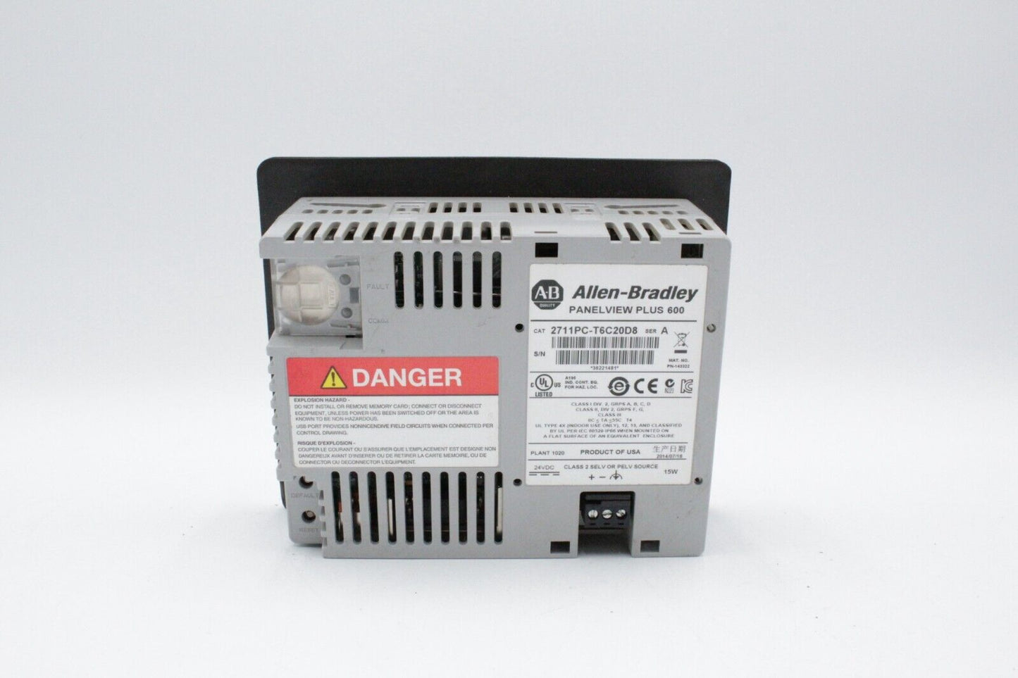 Allen-Bradley 2711PC-T6C20D8 PanelView Plus 600 (Dirty)