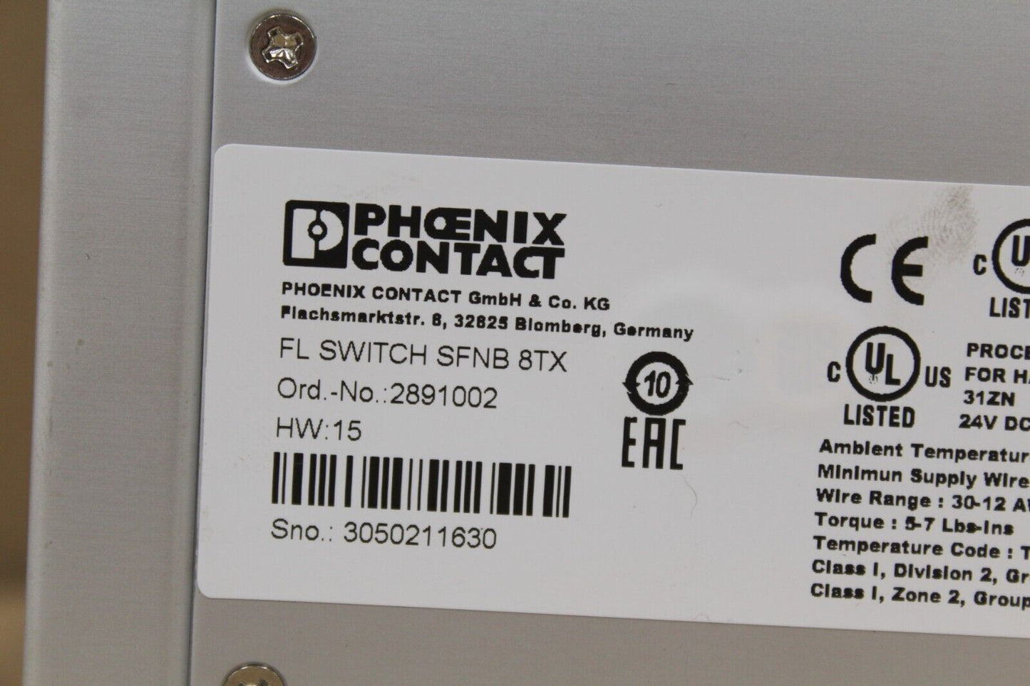 Phoenix Contact SFNB 8TX Ethernet Module