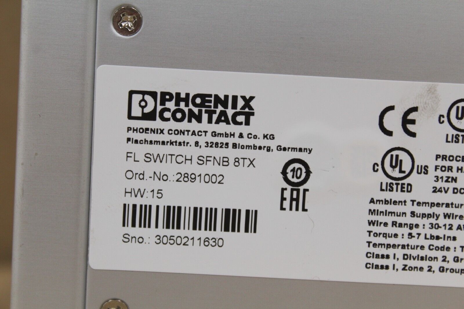Phoenix Contact SFNB 8TX Ethernet Module