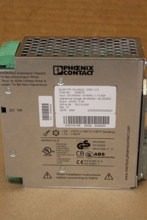 PHOENIX QUINT-PS-100-240AC/24DC/2,5 POWER SUPPLY