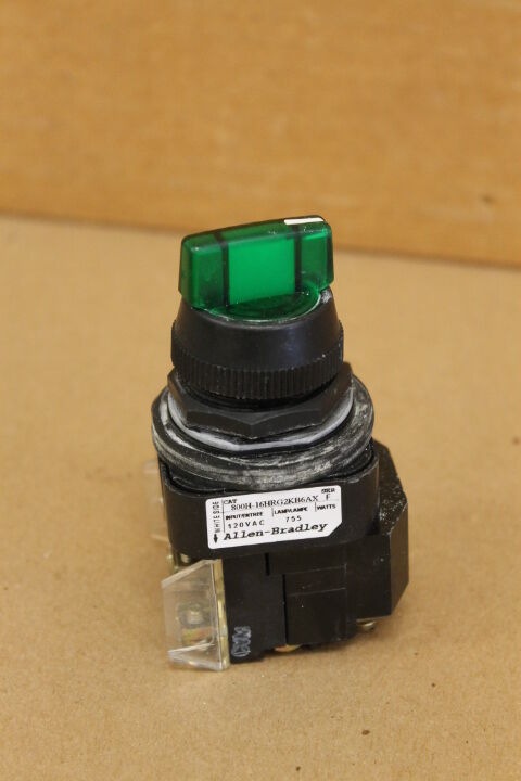 ALLEN-BRADLEY 800H-16HRG2KB6AX SER. F GREEN SWITCH