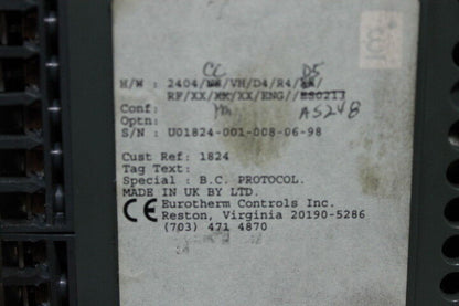 Eurotherm 2404/CC/VH/D4/R4/D5/RF/XX/YM/XX/ENG/AS248 2404 Controller