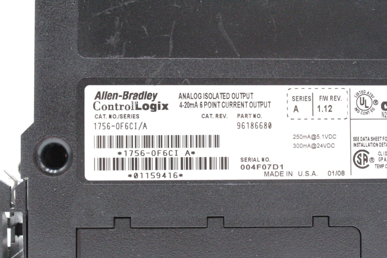 Allen-Bradley 1756-OF6CI/A Analog Isolated Output Module (Cracked Door)
