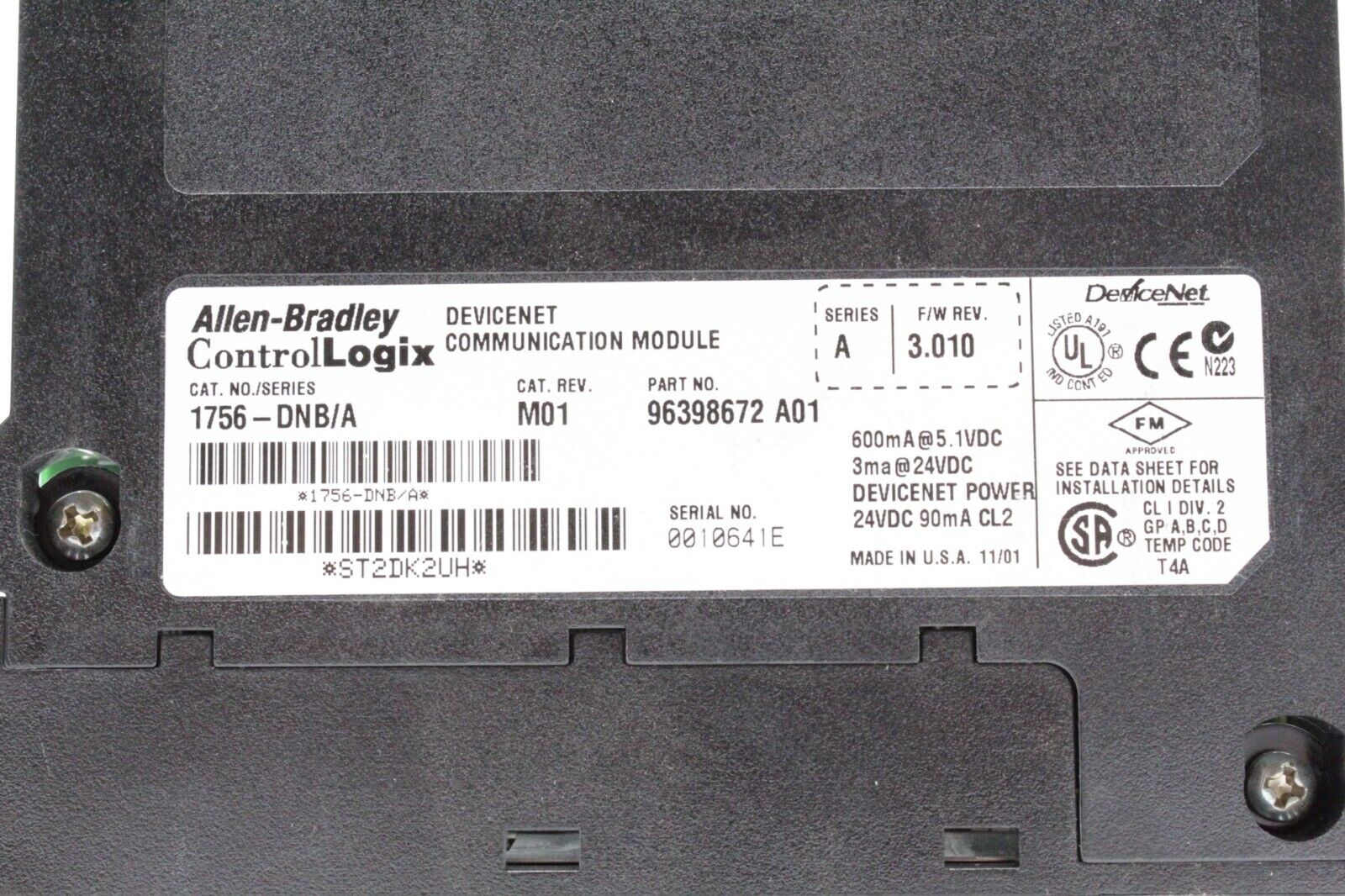 Allen-Bradley 1756-DNB/A ControlLogix DeviceNet Communications Module