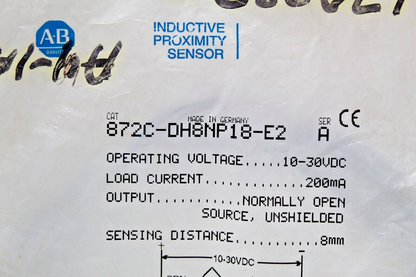 Allen-Bradley 872C-DH8NP18-E2 Industrial Proximity Sensor