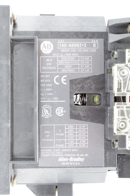 Allen-Bradley 100-A60NZ*3 24 Volt Contactor