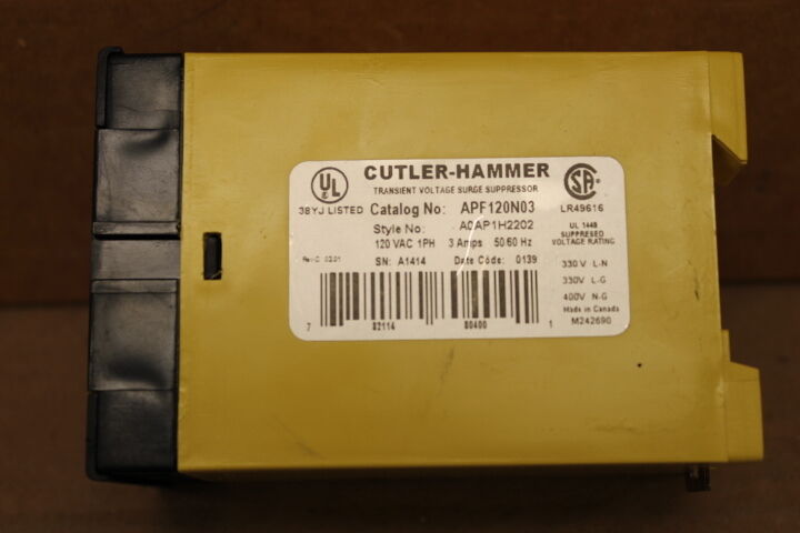 CUTLER HAMMER APF120N03 TRANSIENT VOLTAGE SURGE SUPPRESSOR