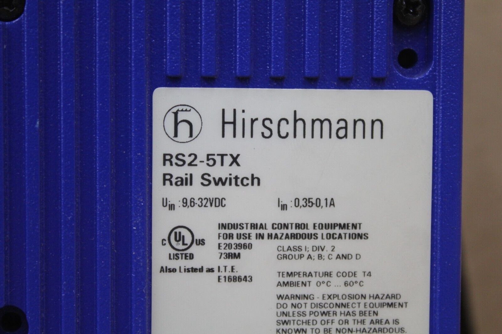 Hirschmann RS2-5TX Rail Switch