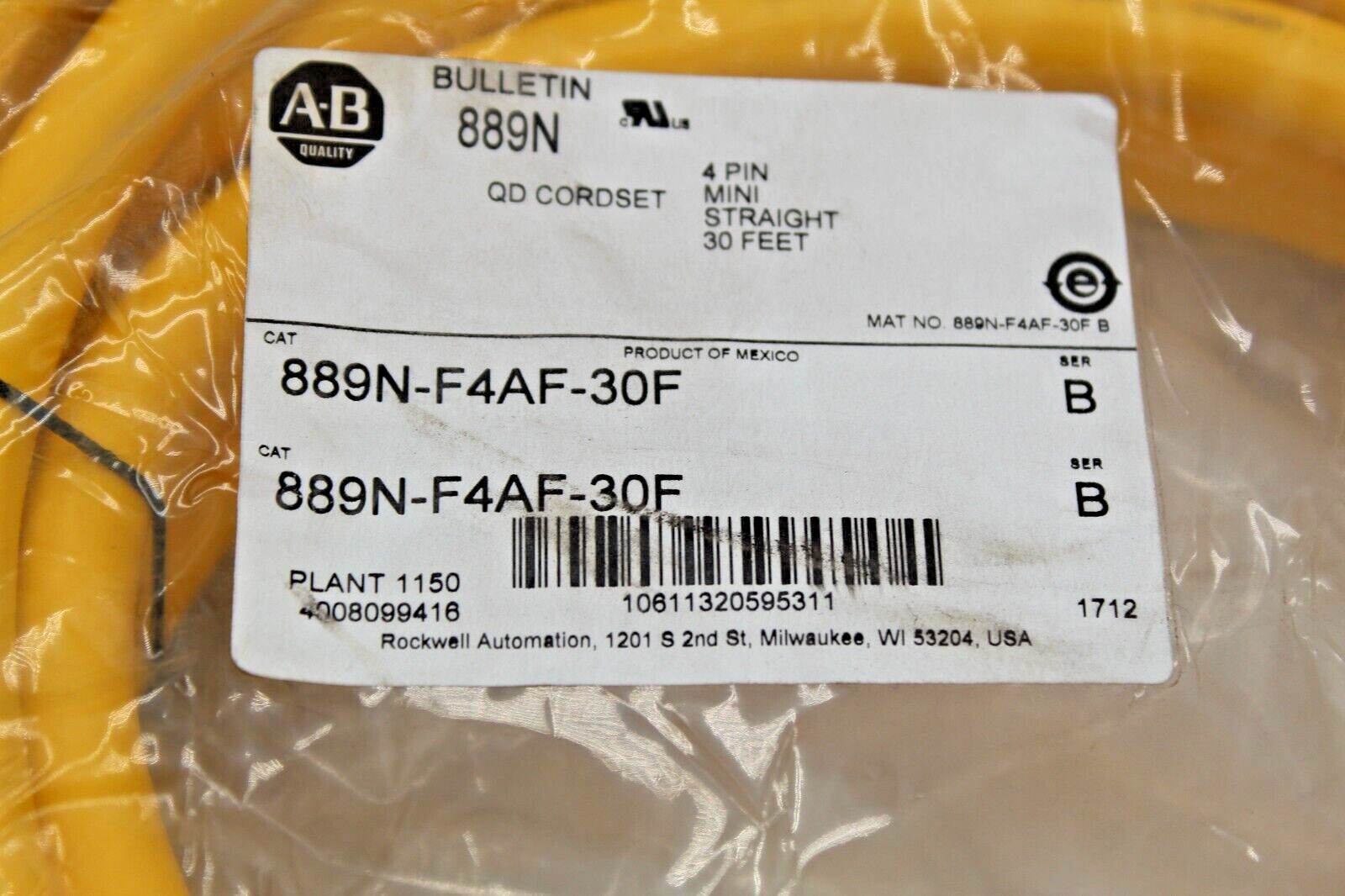 Allen Bradley 889N-F4AF-30F Cable
