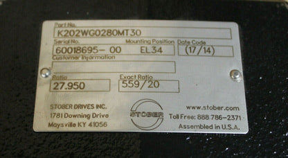 Stober K202WG0280MT30 Gearbox
