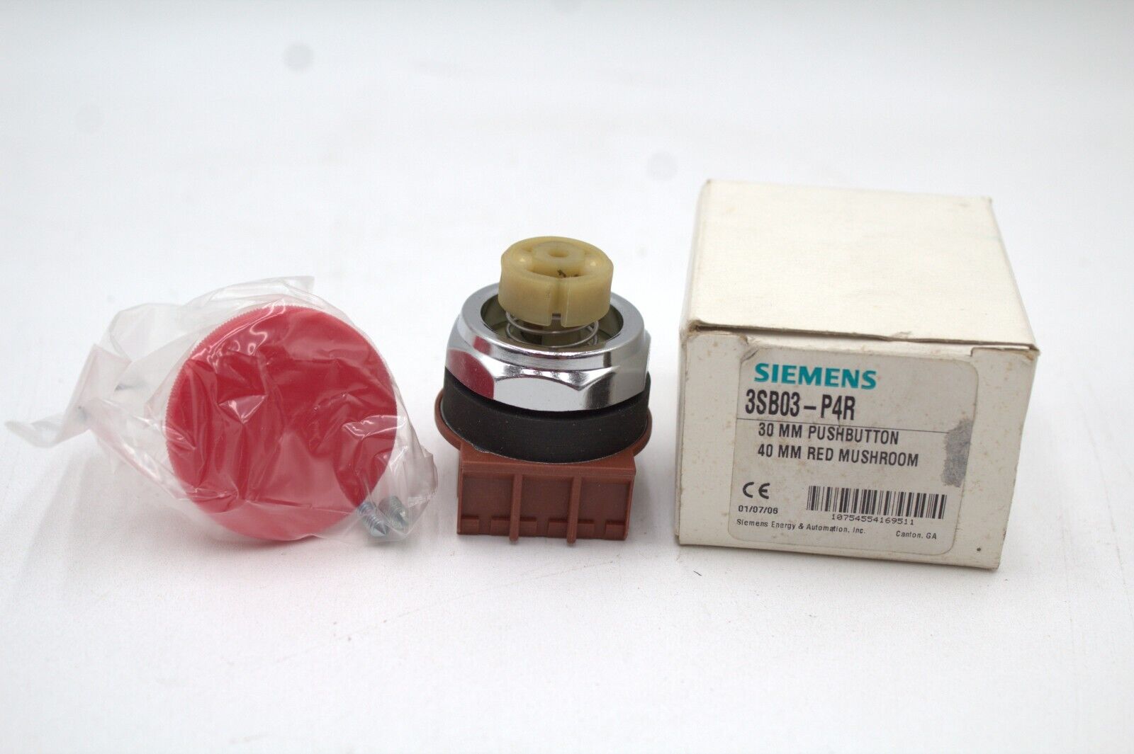 SIEMENS 3SB03-P4R 30MM PUSH BUTTON 40MM RED MUSHROOM