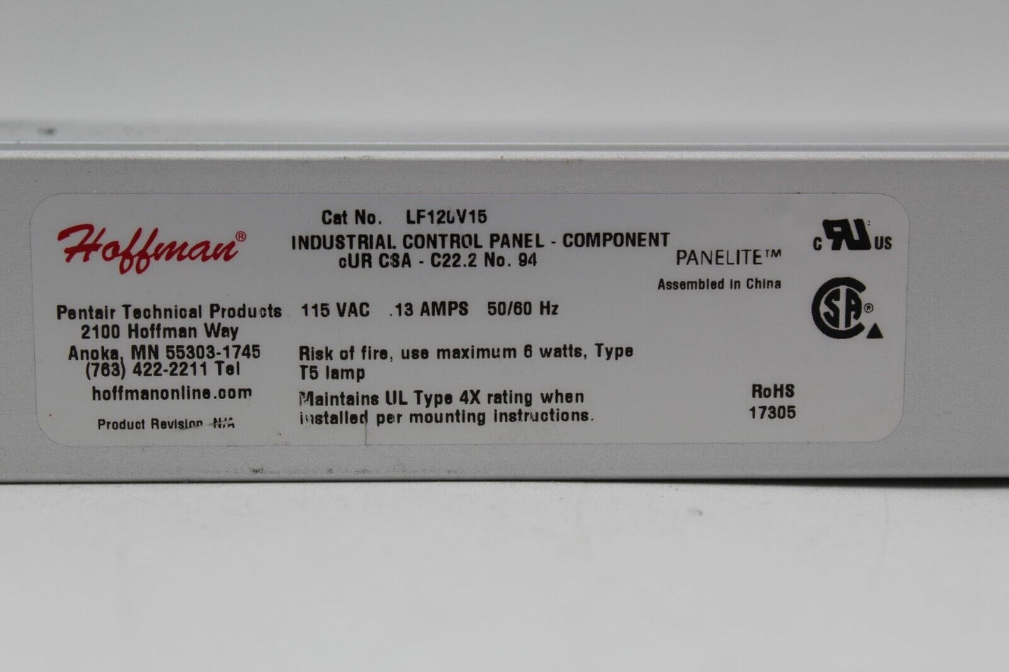 Hoffman LF120V15 Cabinet Light