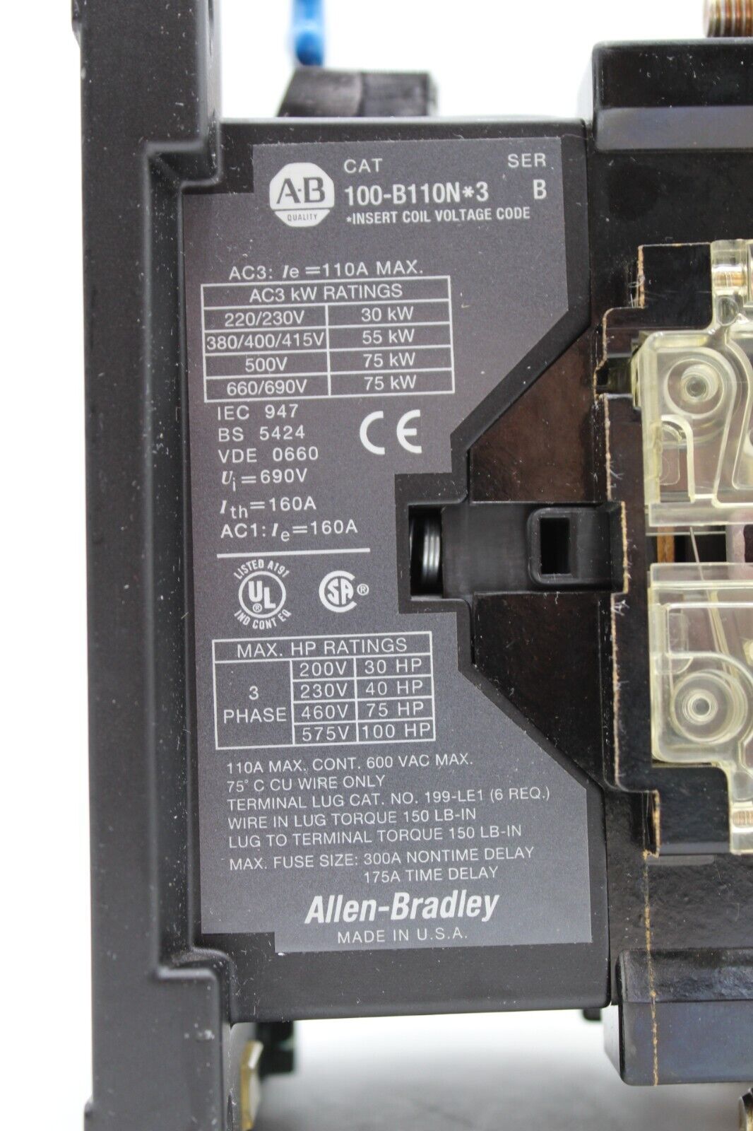 Allen-Bradley 100-B110N*3 3-Phase Contactor