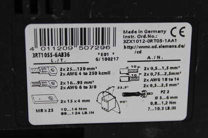 Siemens 3RT1055-6AB36 Contactor