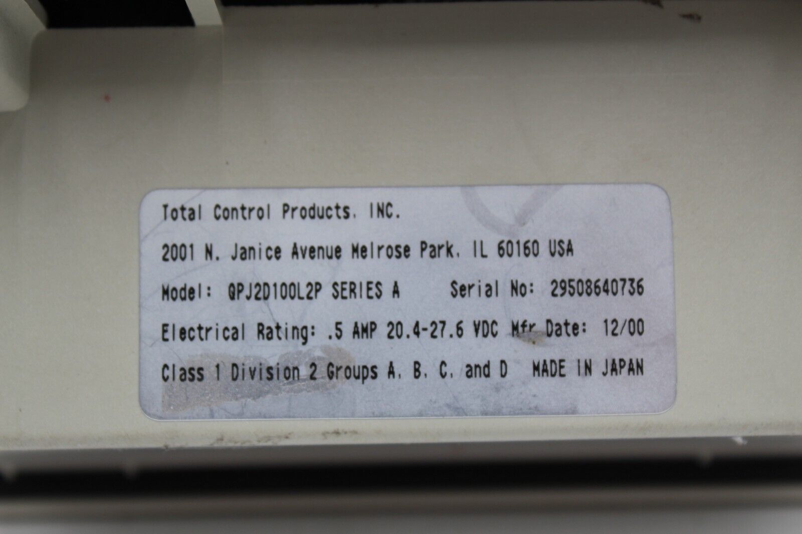 Total Control Quick Panel QPJ2D100L2P Touch Panel