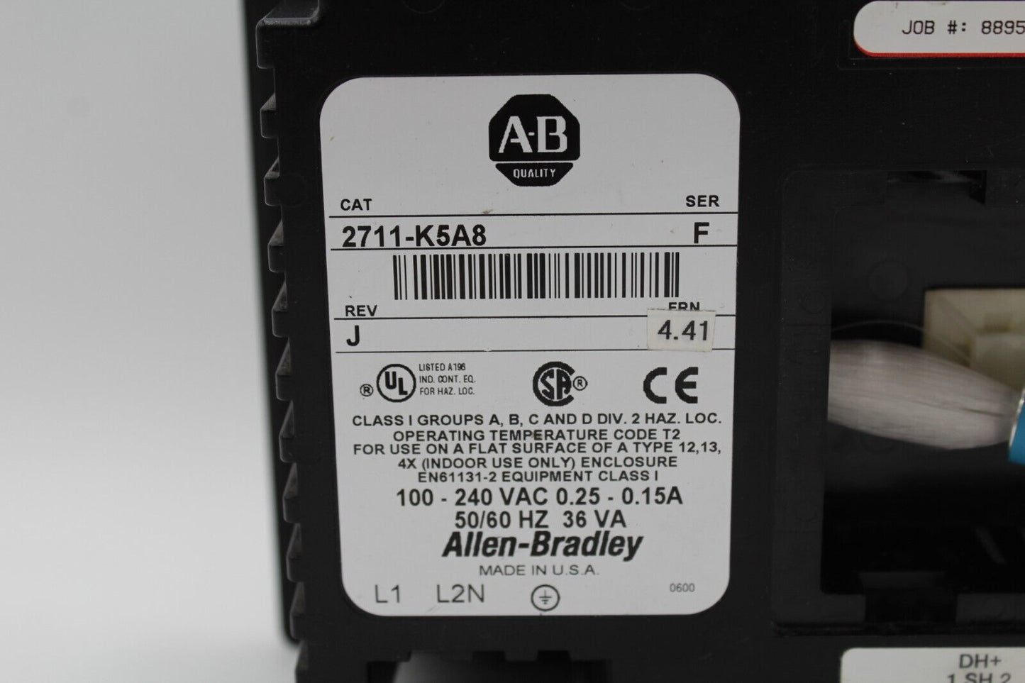 Allen-Bradley 2711-K5A8 / F PanelView 550 (No Back Light Cover)