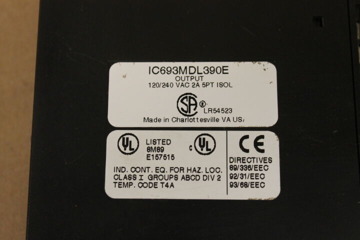 GE FANUC IC693MDL390E OUTPUT 120/240 VAC 2A 5PT ISOL