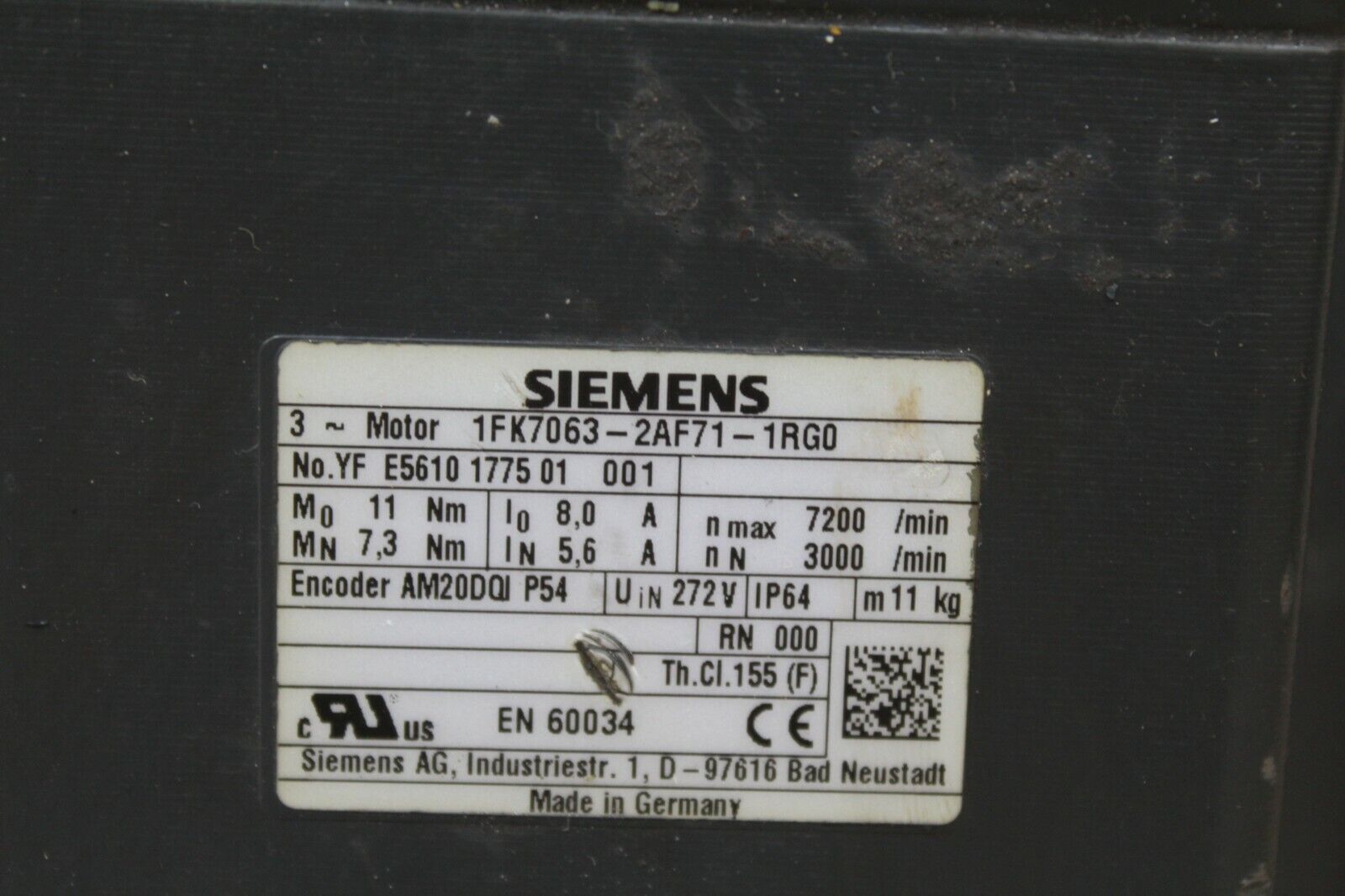 Siemens 1FK7063-2AF71-1RG0 Motor