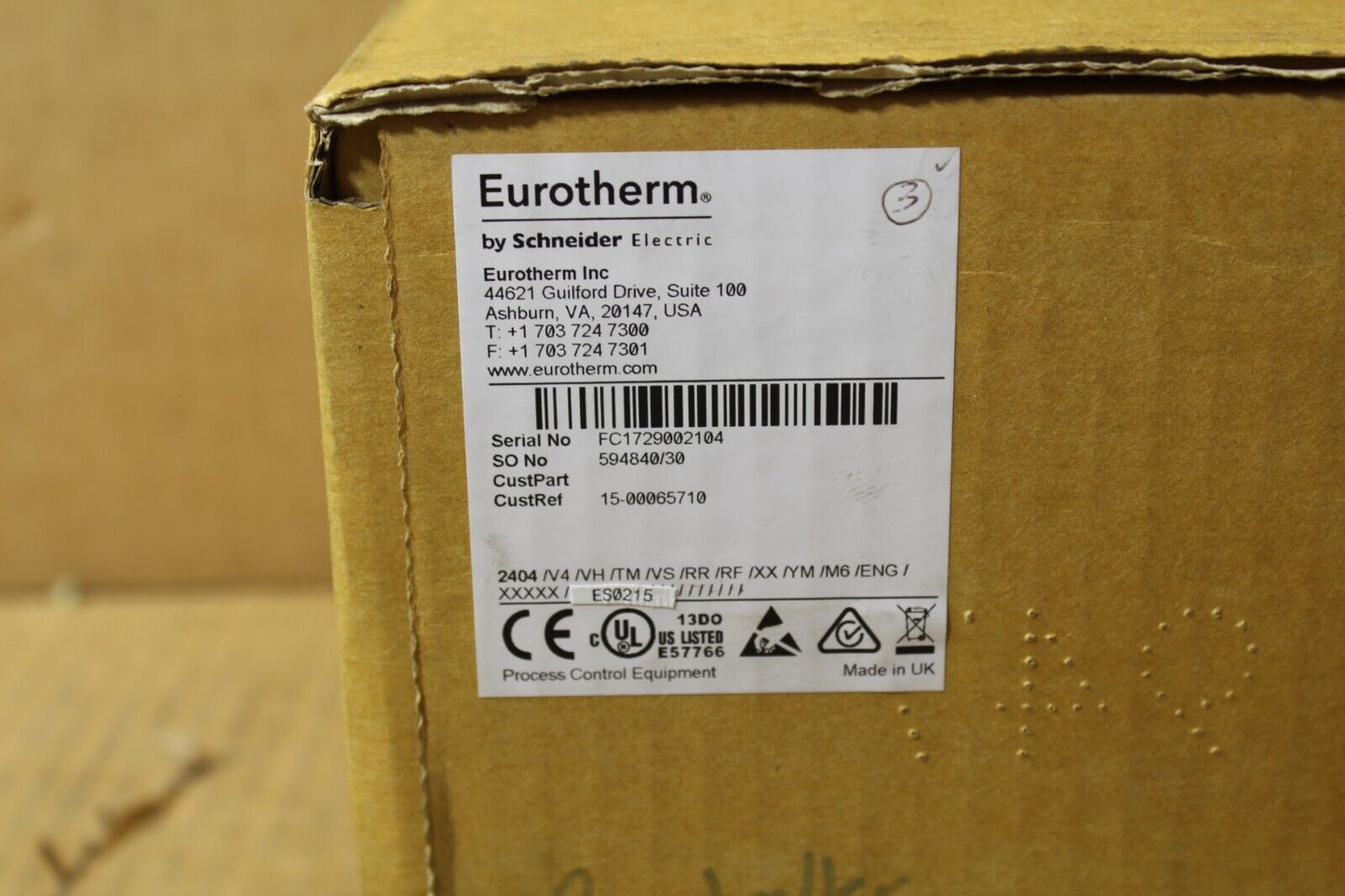 Eurotherm 2404/V4/VH/TM/VS/RR/RF/XX/YM/M6/ENG/XXXXX/ES0215  Temp Controller