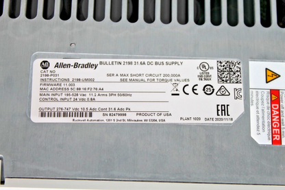 Allen-Bradley 2198-P031 Kinetic 5700 DC Bus Power Supply